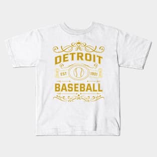 Vintage Detroit Baseball Kids T-Shirt